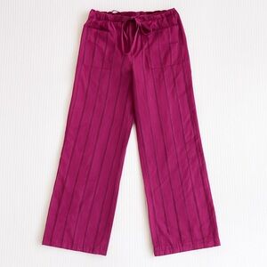 Free People Striped Wide Leg Linen Pants | Size Small